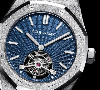 The blue dials copy watches have tourbillons.